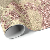 ばら色の金ゴールドのChampaigneの大理石のグリッターの金属の打撃 ラッピングペーパー (ロールコーナー)