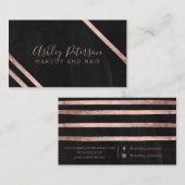 ばら色の金ゴールドのgeoの黒板の毛の化粧のタイポグラフィ 名刺 (正面/裏面)