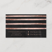 ばら色の金ゴールドのgeoの黒板の毛の化粧のタイポグラフィ 名刺 (裏面)