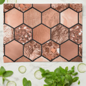 ばら色の金ゴールドのhexaglam キッチンタオル (折り畳み)