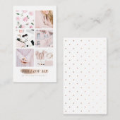 ばら色の金ゴールドのInstagramの供給の写真のコラージュは私を後を追います 名刺 (正面/裏面)