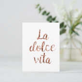 ばら色の金ゴールドのLa Dolce Vita ポストカード (スタンド正面)