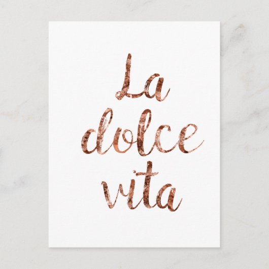 ばら色の金ゴールドのLa Dolce Vita ポストカード (正面)