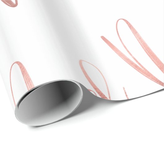 ばら色の金ゴールドのNoel |の手書きの原稿の休日 ラッピングペーパー (ロールコーナー)