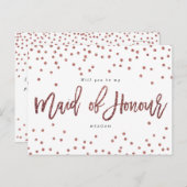 ばら色の金ゴールドはです名誉カードの私の女中決定します 案内ポストカード (正面/裏面)