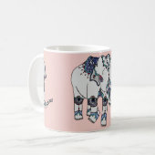 ばら色の金ゴールドは象のマグを装飾しました コーヒーマグカップ (正面左)