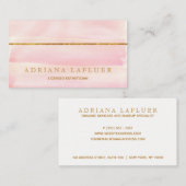 ばら色の金ゴールドエレガントな日のスパおよびサロンのピンク 名刺 (正面/裏面)