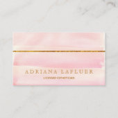 ばら色の金ゴールドエレガントな日のスパおよびサロンのピンク 名刺 (正面)