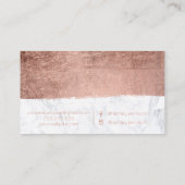 ばら色の金ゴールドブラシストローク大理石の化粧のタイポグラフィ 名刺 (裏面)