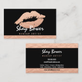 ばら色の金ゴールドホイルの一見のメーキャップアーティスト 名刺 (正面/裏面)