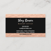 ばら色の金ゴールドホイルの一見のメーキャップアーティスト 名刺 (裏面)