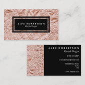 ばら色の金ゴールドホイルの金属および黒い名刺 名刺 (正面/裏面)