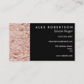 ばら色の金ゴールドホイルの金属および黒い名刺 名刺 (裏面)