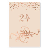 ばら色の金ゴールドホイル愛鳥のテーブル数 テーブルナンバー (裏面)