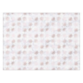 ばら色の金ゴールド及び大理石の雪片のクリスマスパターン テーブルクロス (正面(横))