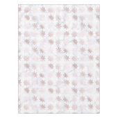 ばら色の金ゴールド及び大理石の雪片のクリスマスパターン テーブルクロス (正面)