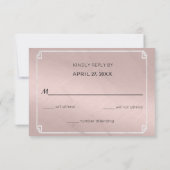 ばら色の金ゴールド及び白い大理石の中国のな結婚RSVP 出欠カード (裏面)