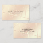 ばら色の金ゴールド及び赤面のピンクの幾何学的なスタイルのコンサルタント 名刺 (正面/裏面)