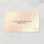 ばら色の金ゴールド及び赤面のピンクの幾何学的なスタイルのコンサルタント 名刺 (正面)