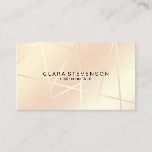 ばら色の金ゴールド及び赤面のピンクの幾何学的なスタイルのコンサルタント 名刺 (正面)