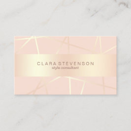 ばら色の金ゴールド及び赤面のピンクの幾何学的なスタイルのコンサルタント 名刺