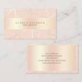 ばら色の金ゴールド及び赤面のピンクの幾何学的なスタイルのコンサルタント 名刺 (正面/裏面)