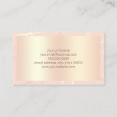 ばら色の金ゴールド及び赤面のピンクの幾何学的なスタイルのコンサルタント 名刺 (裏面)