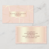 ばら色の金ゴールド及び赤面のピンクの幾何学的なメーキャップアーティスト 名刺 (正面/裏面)