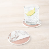 ばら色の金ゴールド大理石およびホイル コースター (側面)