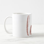 ばら色の金ゴールド愛コーヒー・マグ、グリッターのフォント コーヒーマグカップ (左)