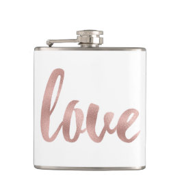 ばら色の金ゴールド愛フラスコ、ホイルのフォント フラスク