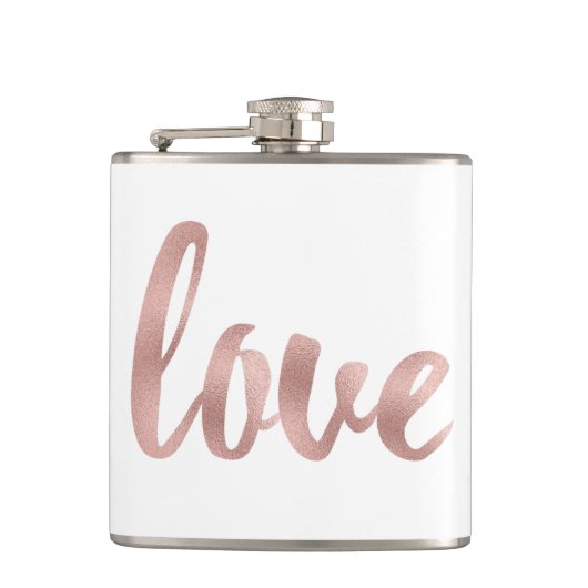 ばら色の金ゴールド愛フラスコ、ホイルのフォント フラスク (正面)