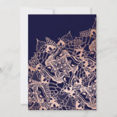 ばら色の金ゴールド海軍曼荼羅のタイポグラフィの第30誕生日 招待状 (裏面)