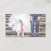 ばら色の金ゴールド海軍結婚式のカメラマンのタイポグラフィ 名刺 (裏面)