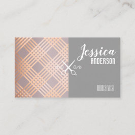 ばら色の金ゴールド贅沢なパターン美容師 名刺