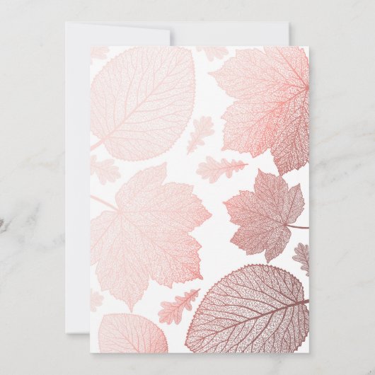 ばら色の陸軍少佐の階級章のエレガントな秋のリハーサルの夕食 招待状 (裏面)