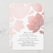 ばら色の陸軍少佐の階級章のエレガントな秋のリハーサルの夕食 招待状 (正面/裏面)