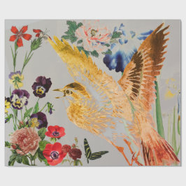 ばら色の鳥BUTTERFLIIESの包装紙 ラッピングペーパー