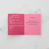 ばら色カードピンクの花のカスタムな挨拶状 カード (内部)