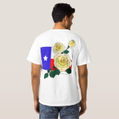 ばら色テキサス州および旗のワイシャツF/B Tシャツ (裏面フル)