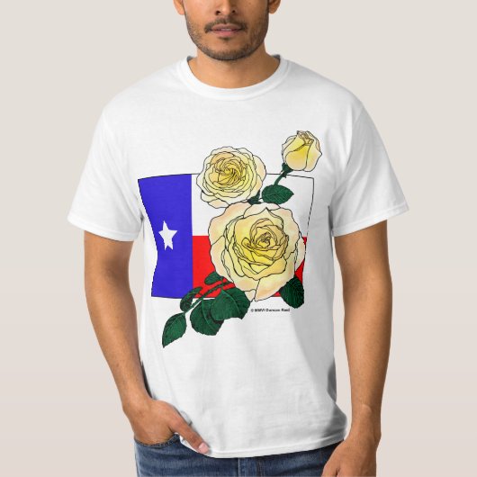 ばら色テキサス州および旗のワイシャツF/B Tシャツ (正面)