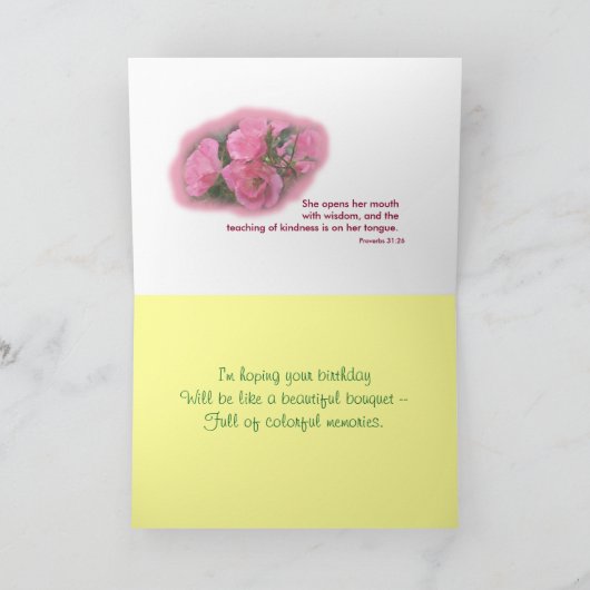 ばら色ノックアウト及び芽は4397カスタマイズ サンキューカード (内部)