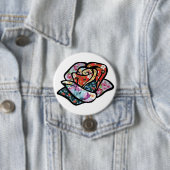 ばら色パッチボタン 缶バッジ (インサイチュ)