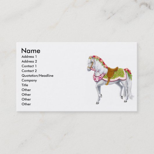 ばら色パレードの馬の名刺 名刺 (正面)