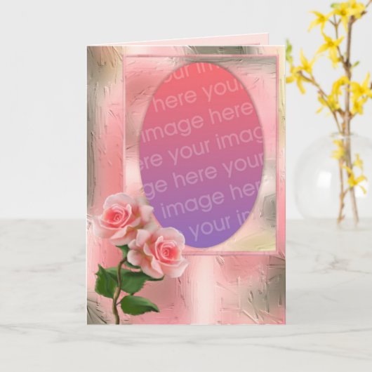 ばら色フレーム カード (黄色い花)