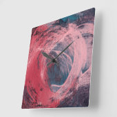 ばら色ライトI スクエア壁時計 (傾斜)