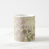 ばら色ヴィンテージおよび音楽スコアの結婚式セット コーヒーマグカップ (中央)