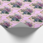 ばら色ヴィンテージ及び花のギフトの包装紙 ラッピングペーパー (角)
