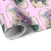 ばら色ヴィンテージ及び花のギフトの包装紙 ラッピングペーパー (ロールコーナー)