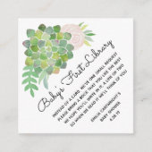 ばら色水彩画の赤面およびSucculentの最初図書館 エンクロージャーカード (正面)